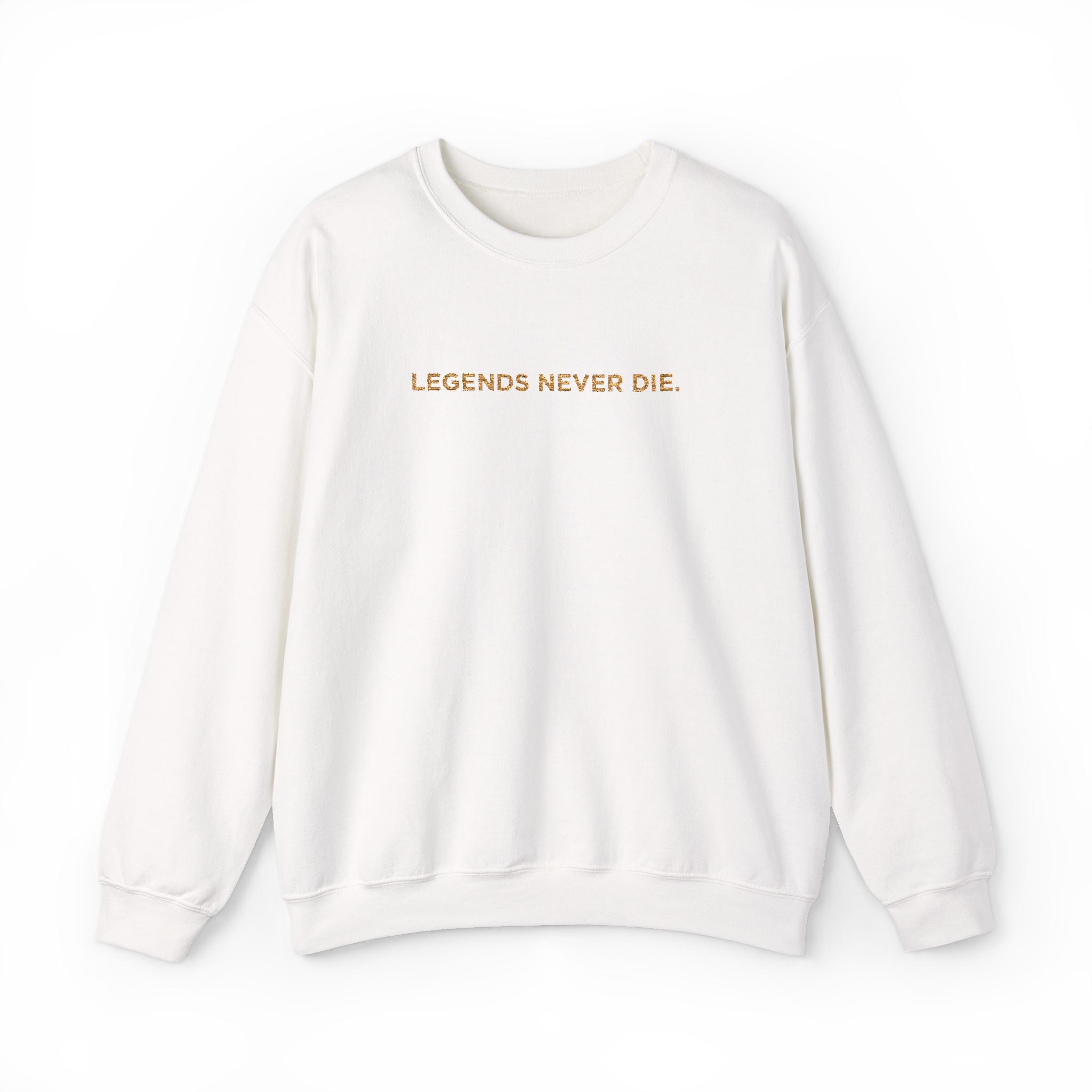 "Legends Never Die" Embroidered Crewneck Sweater