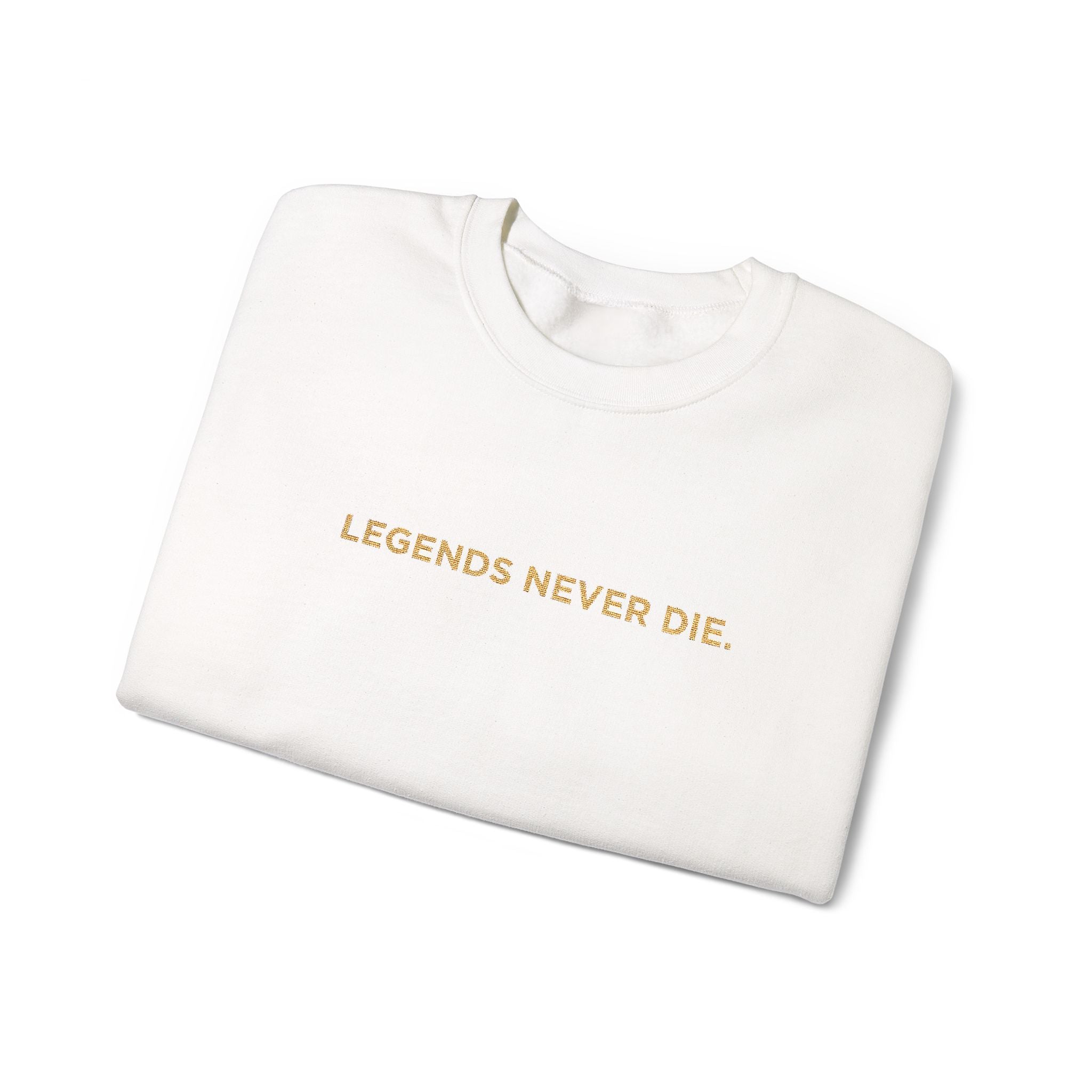 "Legends Never Die" Embroidered Crewneck Sweater